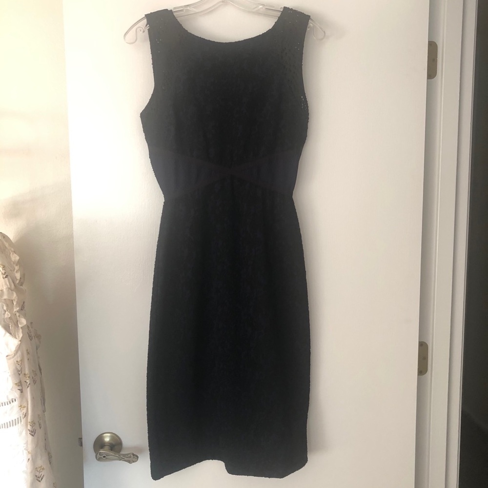 Black and blue cocktail dress